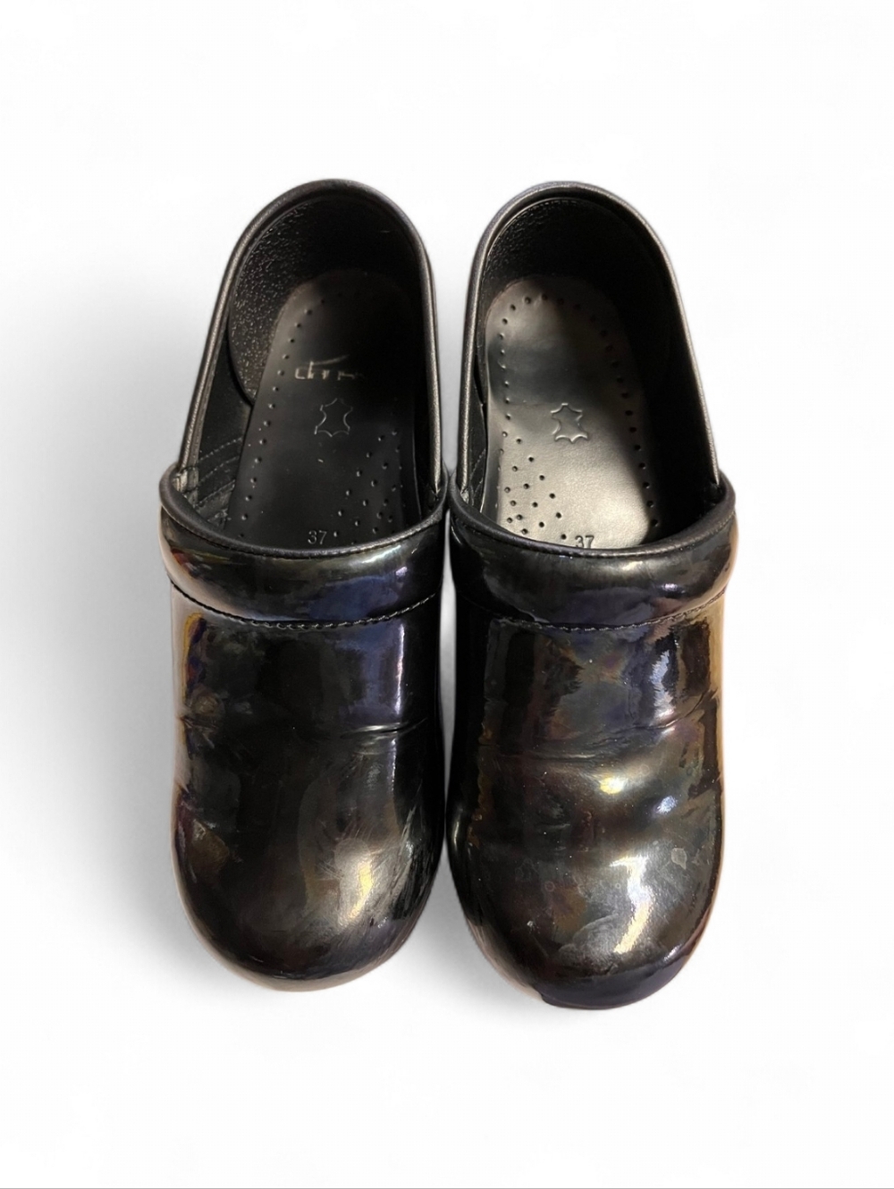 Dansko Iridescent Black Clog with Rainbow Sheen - Picture 4 of 4
